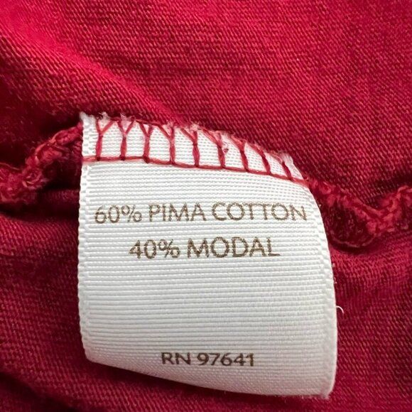 J Jill Womens Gilded Tee T-Shirt Red Long Sleeve Scoop Neck Embellished Sequin M - Picture 10 of 11